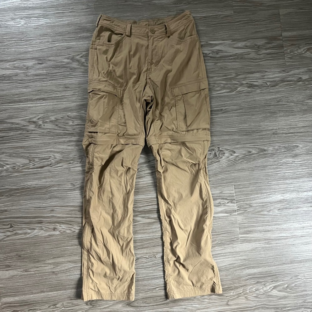 REI Co-op Men Sahara Convertible Cargo Pants Tan 32W x 36L Nylon Stretch Hiking